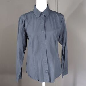 Eddie Bauer Blue Snap Button Long Sleeve Shirt